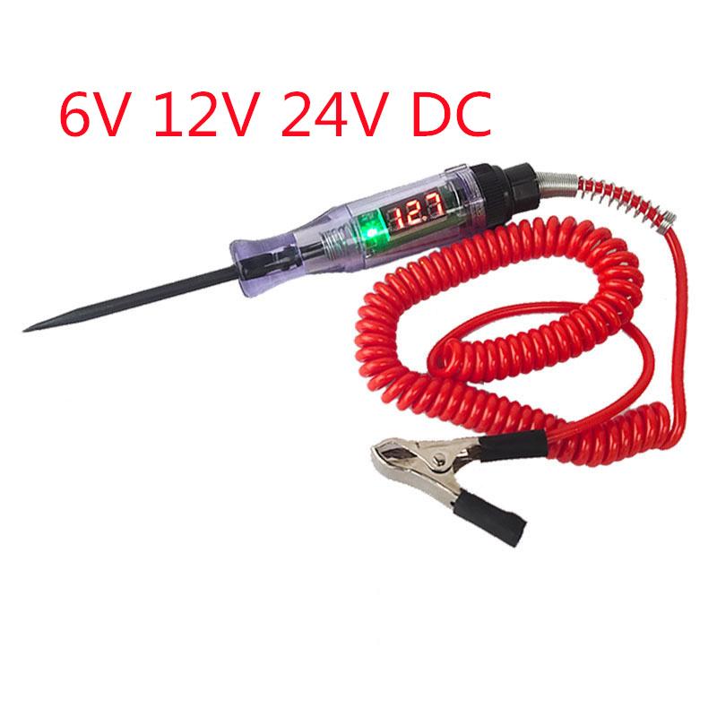 2026 Car Truck Voltage Circuit Tester Digital Display Long Probe Pen Light Bulb Automobile Diagnostic Tools Auto Repair