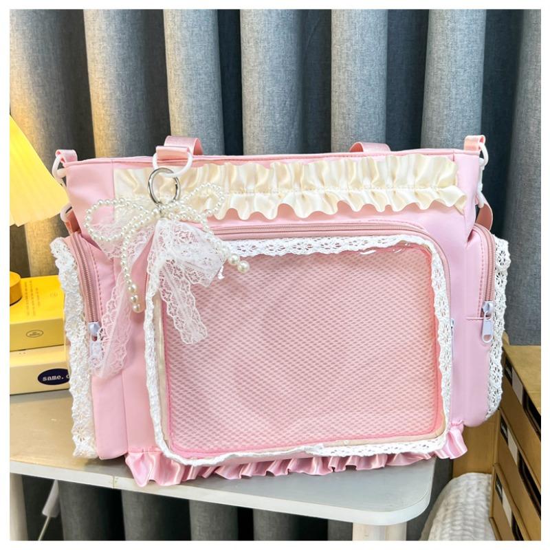 New Japanese high-value, fresh and sweet candy-colored transparent pain bag, girl light and large-capacity messenger bag