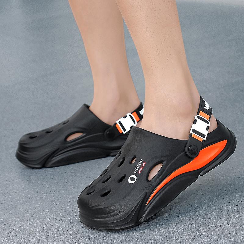 Summer Men'S Beach Clogs Outdoor Sandals Breathable Eva Slippers Soft Slides New Mens Casual Garden Shoe Male Beach Slippers