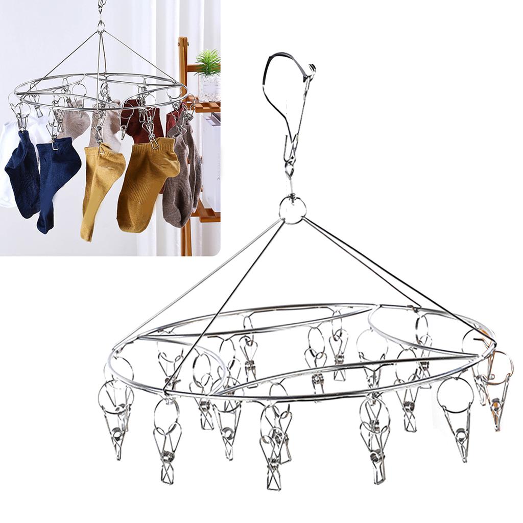 Clothes Drying Hanger Stainless Steel Multi Clip Laundry Drip Hanging Rack for Underwear Socks Hat