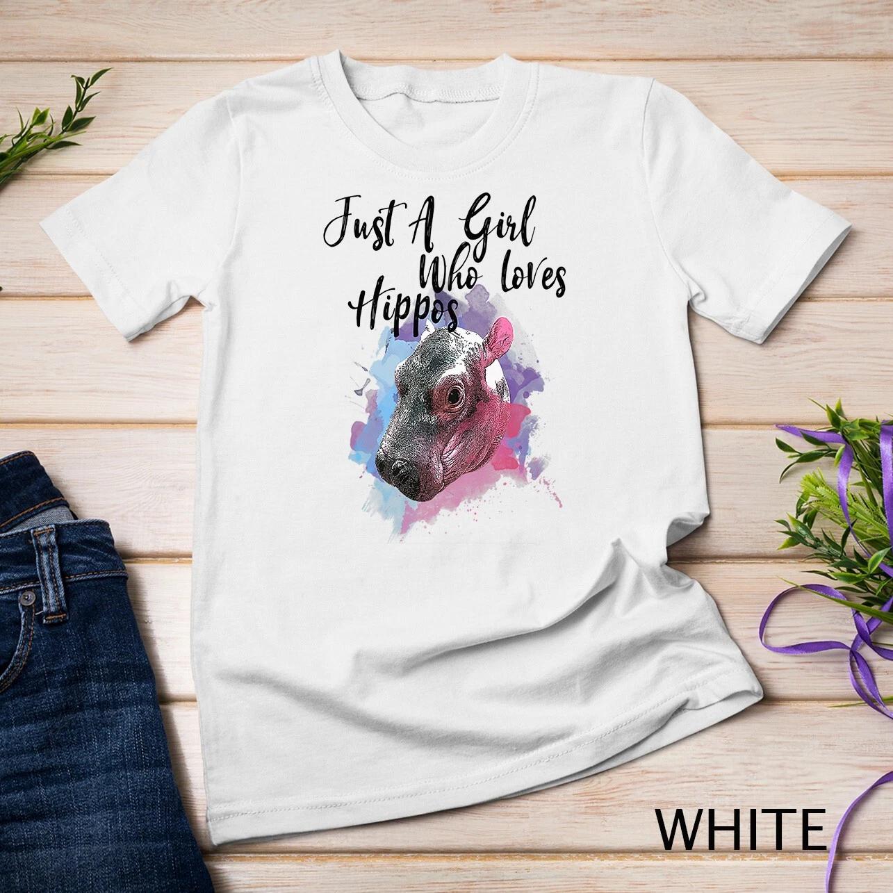 Baby Hippo Watercolor Tee - Cute Girl Who Loves Hippos Unisex T-shirt S