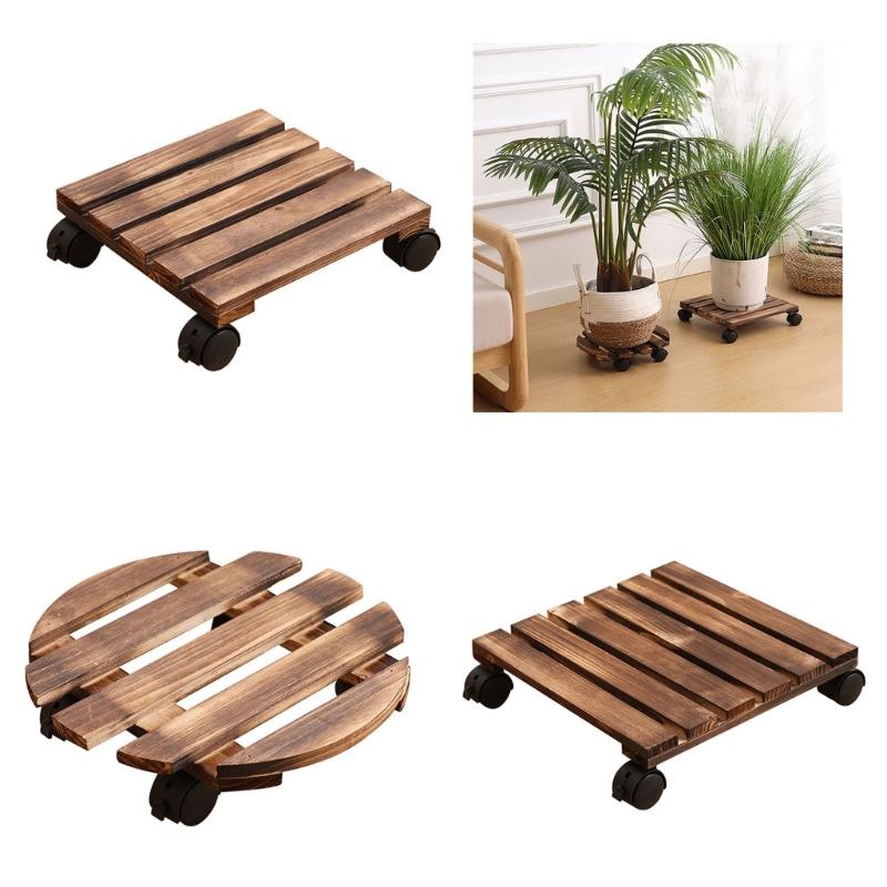 Carrello per Piante Robusto con Ruote Supporto Quadrato per Piante Supporto Rotante su Supporto per Piante da Interno Esterno Base Carrello