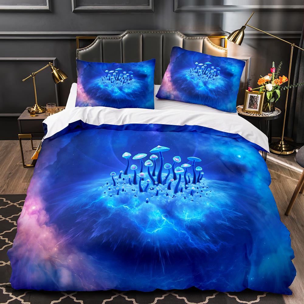 Mushroom Fairy Forest Duvet Cover Magic Lilliputian Cartoon Fungus Plant Bedding Set Fantasy Garden Polyester Comforter Cover