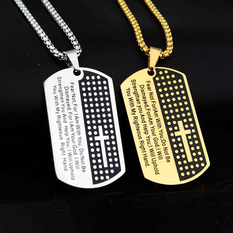 European and American Letter Crusader Brand Pendant Hip-hop Versatile Titanium Steel Necklace for Men and Women