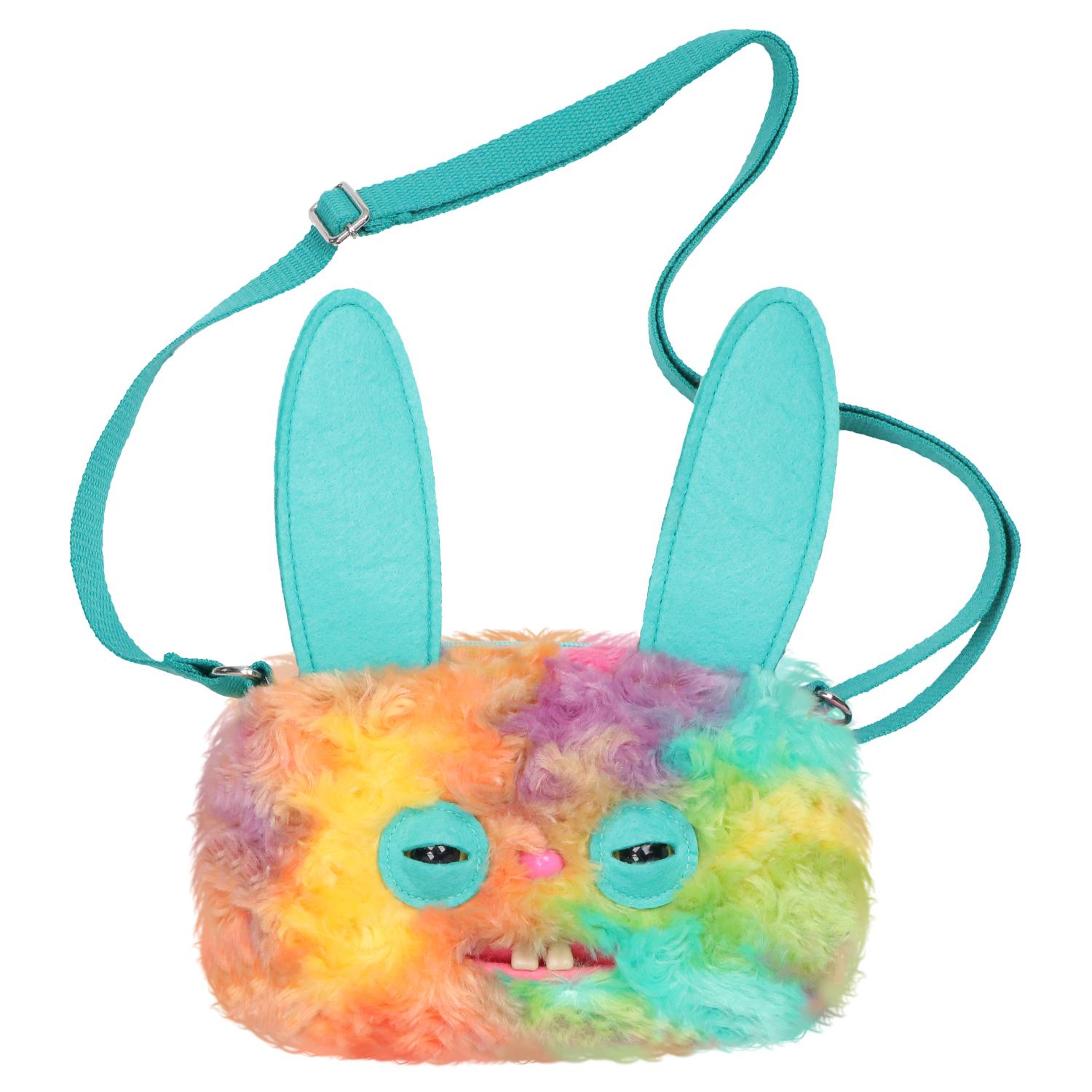 Ugly Cute Tooth Monster Plush Crossbody Bag With Chain Strap Cartoon Animal Purse Backpack Wallet For Girls