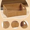 Imitation Rattan Basket Bathroom Vanity Tray Decorative PP Wicker for Organizing Office