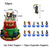 Ninjaed Go Balloons Happy Birthday Banner Legoed Party Decoration Supplies Backdrop Cake Topper Kids Spiral Disposable Tableware