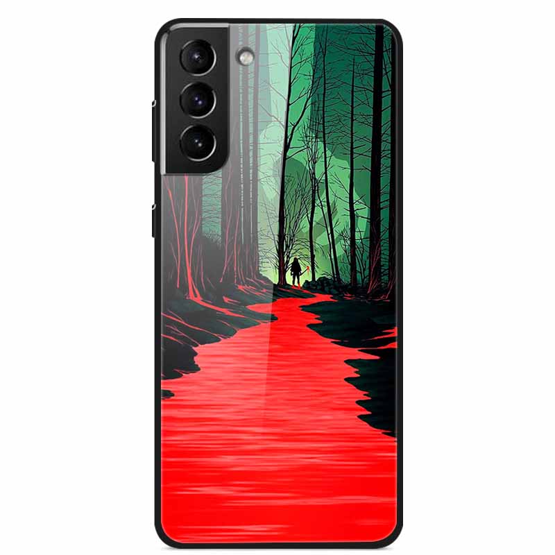 For Samsung S22 5G Cases S22Plus S22Ultra 5G Tempered Glass Hard Back Cover for Samsung Galaxy S22 Plus Case S22Ultra S22+ Cover