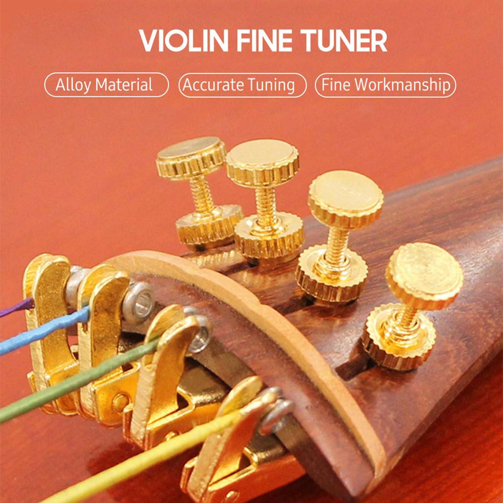 4 PCS Violin Fine Tuners for 4 4 3 4 Violin Alloy String Adjuster Anti Rust Violin Parts