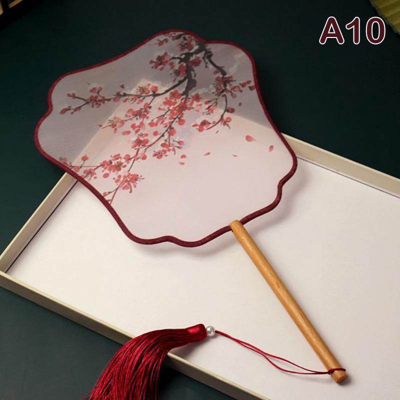 

Китайский банановый ручной веер винтажный печатный шелковый веер старинный кисточка танцевальный ручной веер чонсам костюм Тан аксессуары для свадебной вечеринки