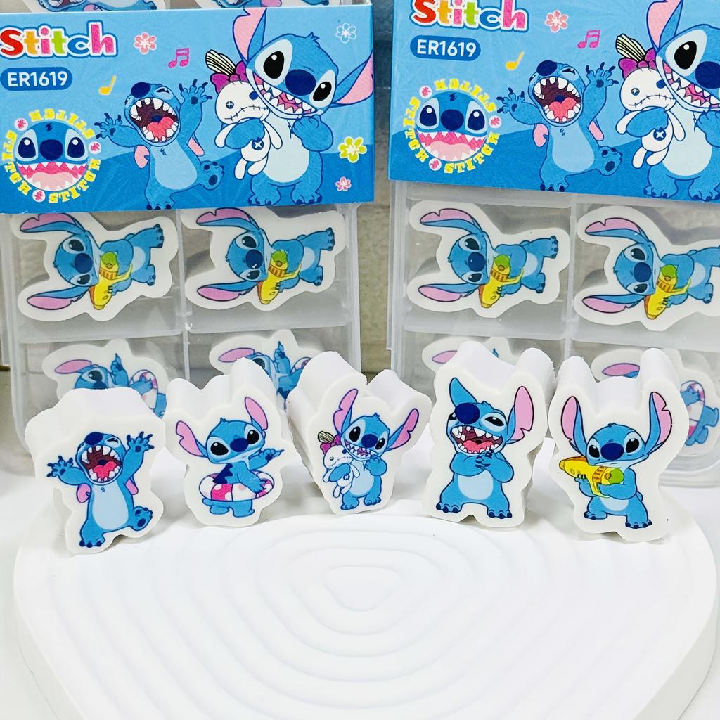 10 Stück Disney Stitch Radiergummis, Weich und rückstandsfrei abwischbar, Prüfungs- und Bastelbedarf, Perfektes Geburtstagsgeschenk