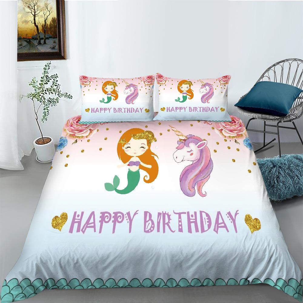 Bedding Two Or Three-Piece Set Cartoon Marine Animal Series Digital Printing Polyester