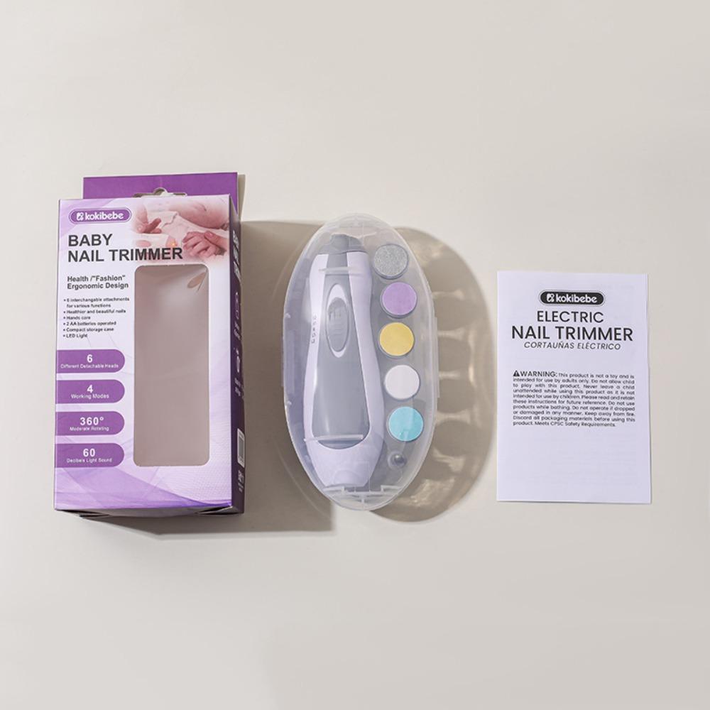 

with Storage Box Electric Baby Nail Trimmer Multifunctional Baby Nail Clipper Fingernail Toenail сірий
