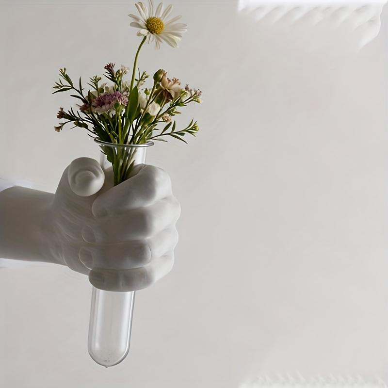 [Moderne Harzvase] 1 Stück Zeitgenössische Geometrische Harz-Wandvase | Handhaltendes Design Wandmontierter Blumenhalter für Moderne Heim- & Hoteldekoration