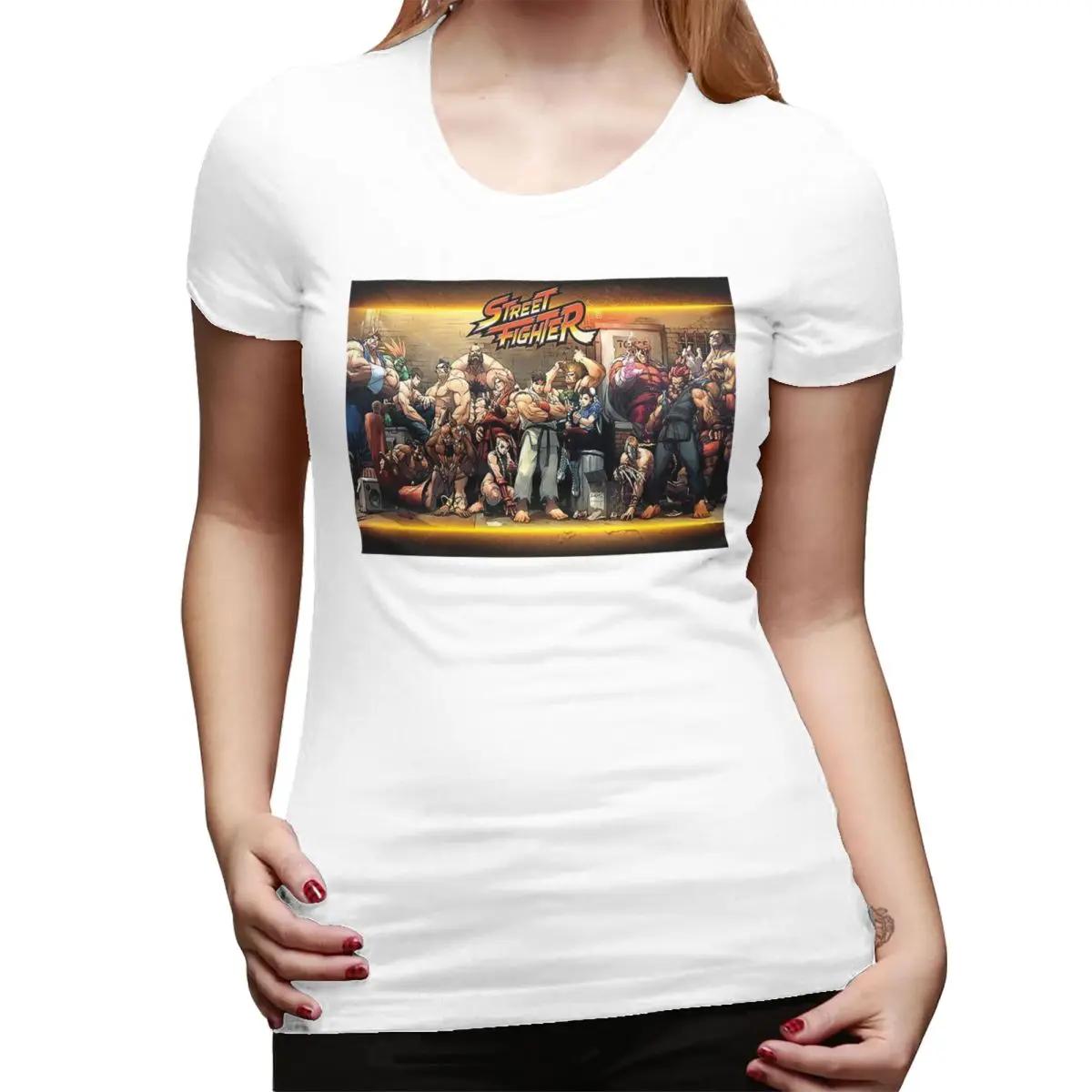 

Defeated Portraits Super Street Fighter TShirt for Women ONeck Streetwear T Shirts Womens Short Sleeve Summer Clothes Tops S