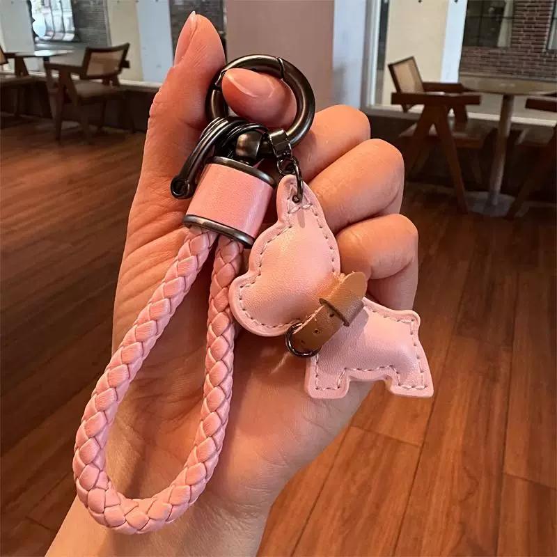 French Bulldog Puppy Handmade Car Keychain Cute Creative Bulldog Pendant Couple Gift Premium Bag Accessory