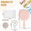 Xiyantiji Flower Handheld Mirror for Girls Purse Travel Pink Rose Compact Makeup Mirror with Thank You Gift Cards for Bridal Shower Wedding Party
