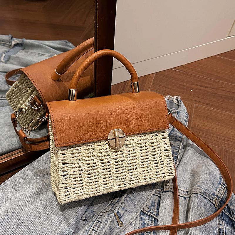 Summer Box Small Purse and Handbags For Women Rattan Straw Woven Crossbody Shoulder Bags Female Fashion Travel Beach Bags Boho