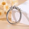 All Moissanite 0.9CT Ring Solid Sterling Silver Crown V-shaped Rings Plated 18K White Gold Fashion Women's Jewelry