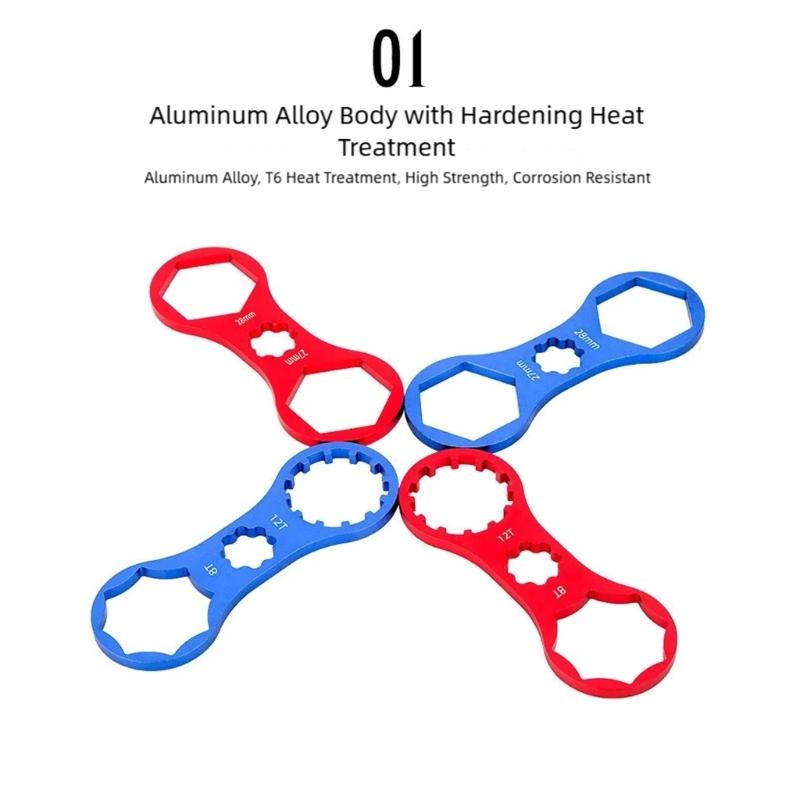 Aluminum Alloy Fork Wrench For Emergency Repairs And Routine Care Of Mountain Bike Suspension Systems Double Head Design