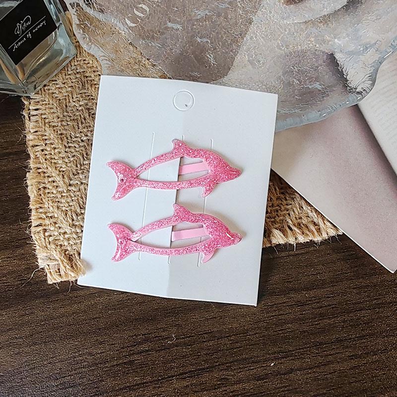 

2pc Cute Dolphin BB Hair Side Clips Hairpin Crab for Girls Women Child Holiday Party Gift Hair Accessories Headwear Ornament