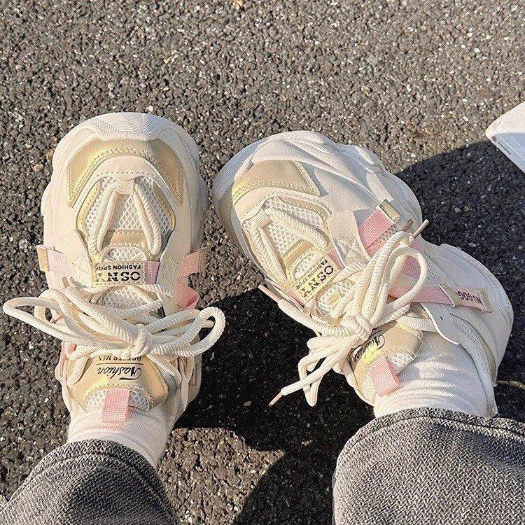 New summer dad shoes mesh platform heightening shoes ins trendy sports and leisure shoes