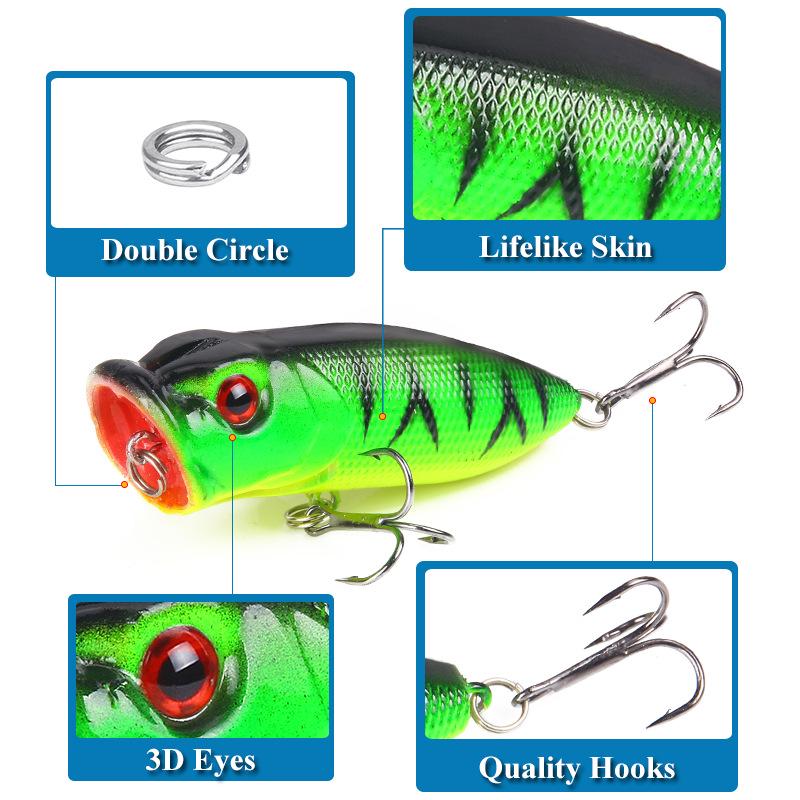 6.5cm/10g Floating Plastic Fish Lure - 5 Colors, Wave Climbing, Surface Fishing Bait