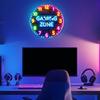 ,Gaming Room Wall Clock Unique, Acrylic, Silent Stylish Arabic Numerals Round Ornament Decorative
