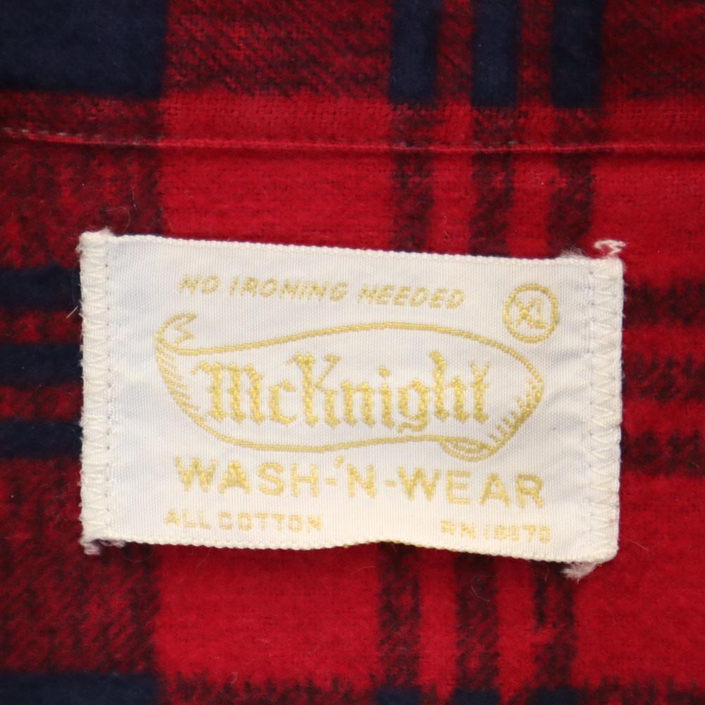 Mc Knight 60s 70s vintage Check Pattern flannel Gown coat XL Red Men's Used