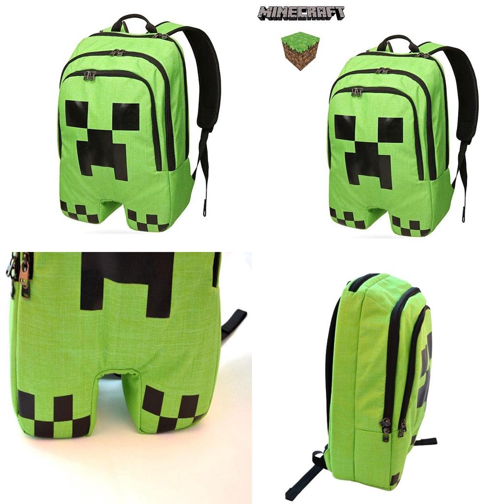 Minecraft Creeper Green Backpack For School Travel And More Large Capacity And Durable Oxford Cloth Material
