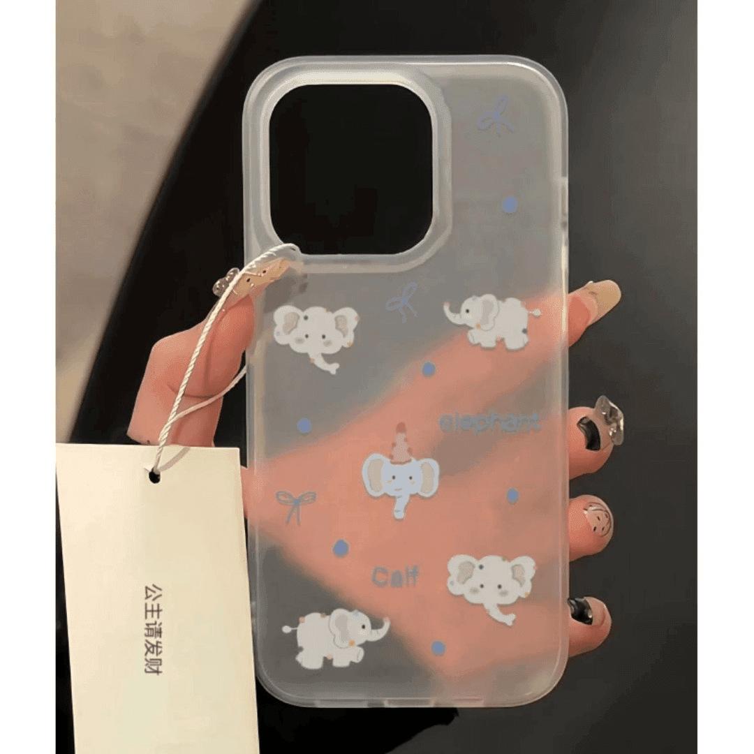 

Слон с бантом для IPhone15 для Apple 16 Женский чехол для телефона 13 Promax Мультяшный 14 Прозрачный 12 For Apple 6