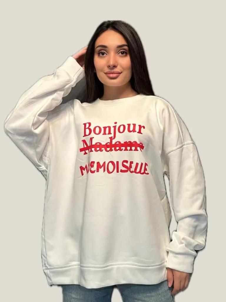 2024 European Style Women's Versatile Printed Pullover Sweatshirt - Loose, Thickened, Plus Velvet, Autumn/Winter Fashion, Round Neck.