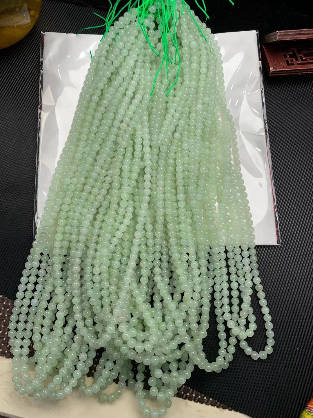 Natural Hetian Jade Water Beaded Necklace - Women s Collarbone Chain with Round Jade Beads 4mm Beads