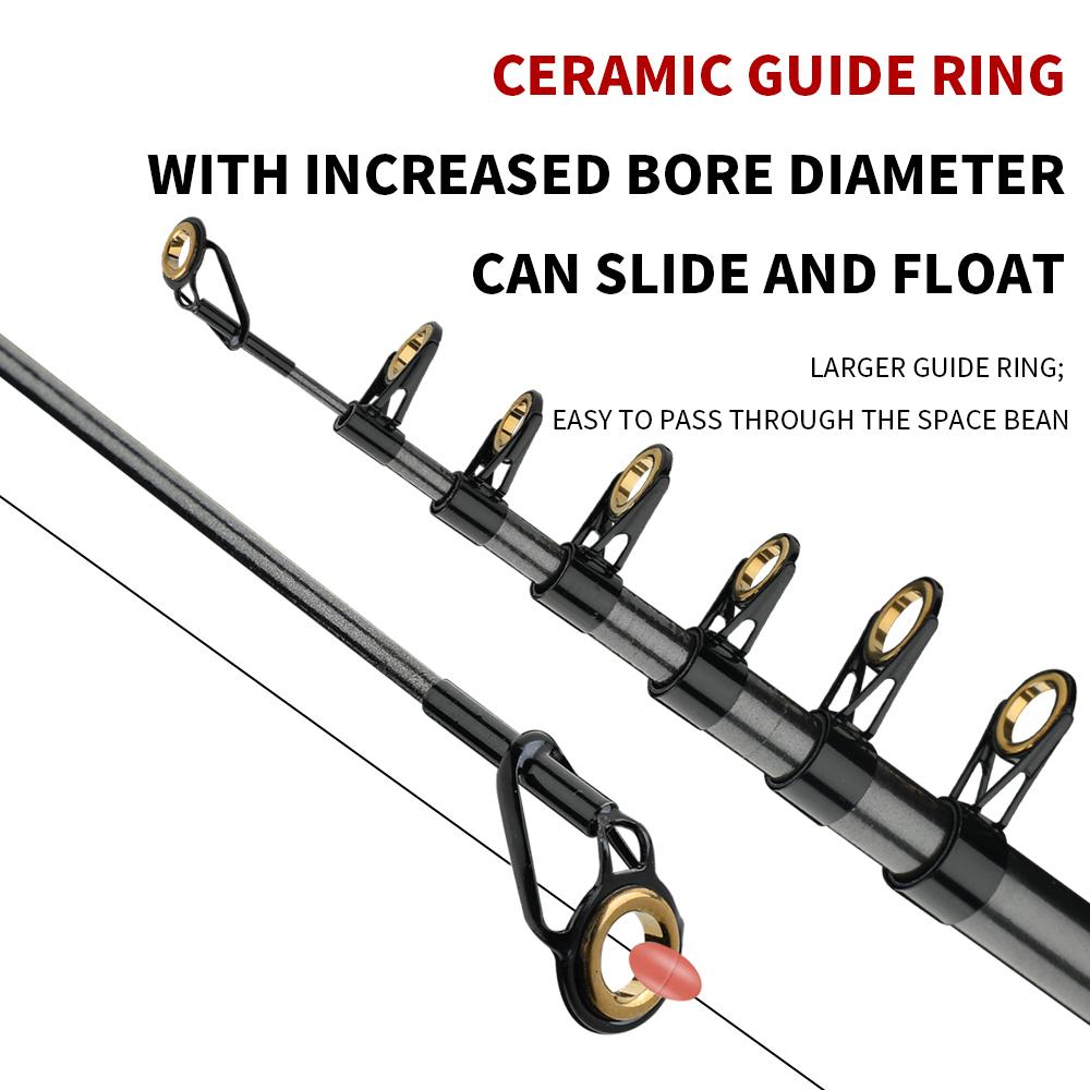 Fishing Rod, Bait Reel Set Telescopic spinning rod with reel, gear ratio 7.2:1, 18+1 bb, foldable design, for predatory fish, right/left-handed use