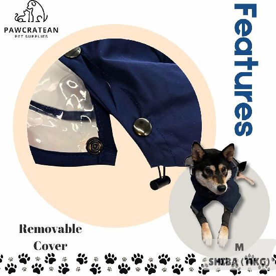 Dog Raincoat, Water Resistant, Adjustable, Cool Design (Dark Blue, X-Large)