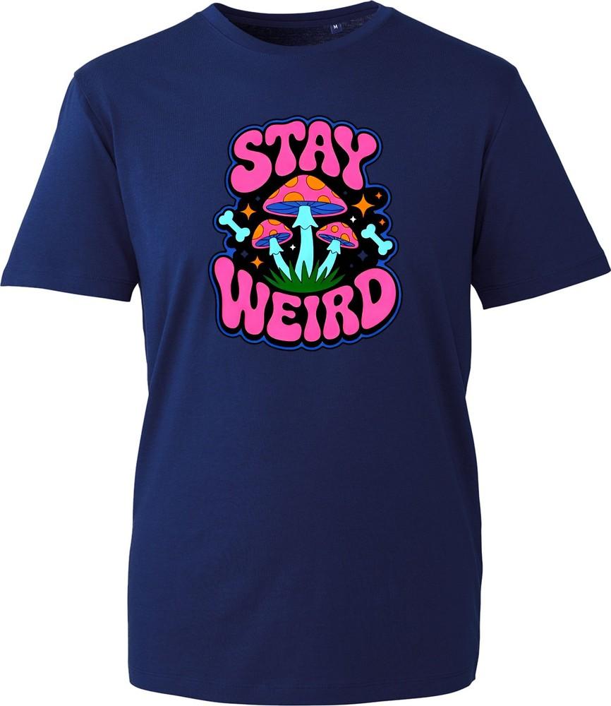 Stay Weird TShirt Funny Psychedelic Mushroom Retro Graphic Tee Festival Top UK S