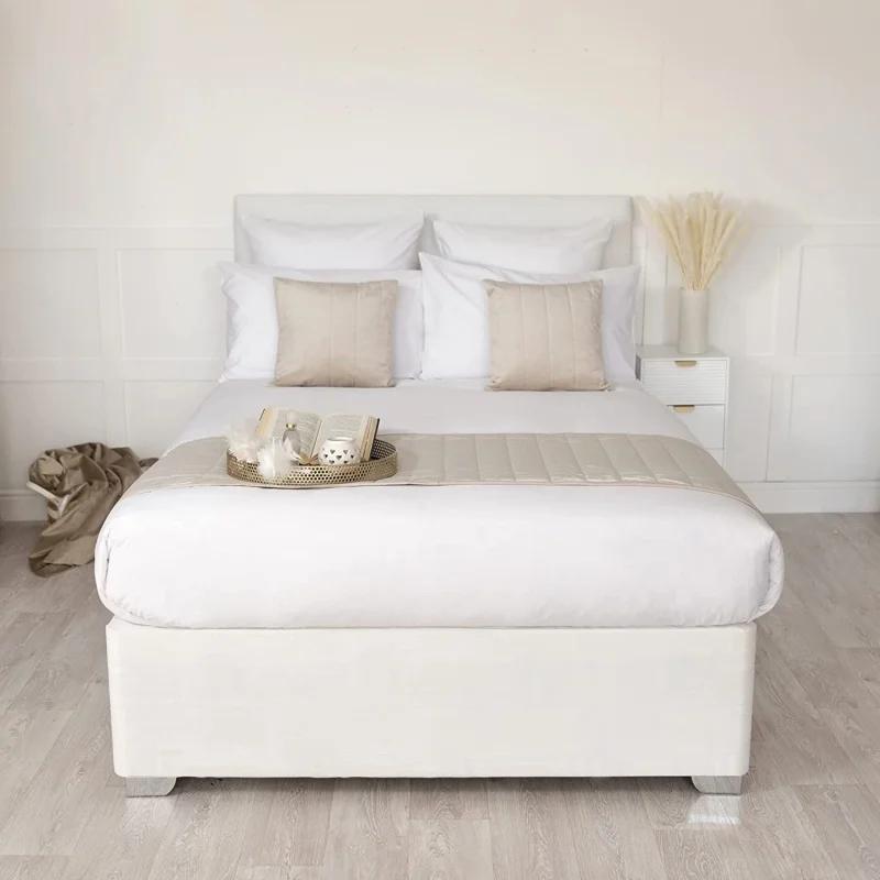 Perfect Bed Base Wrap Divan Valance Skirt-By Luxury Faux Suede With Three Sides Fabric and Around Elastic Easy To Install