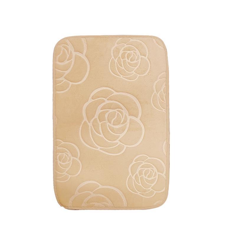 Badmattor Rose Flower Präglat badrum Badmatta Flanell Halkfri matta i badkar Golvmatta Duschrum Dörrmatta Memory Foam Pad Tvättbar matta