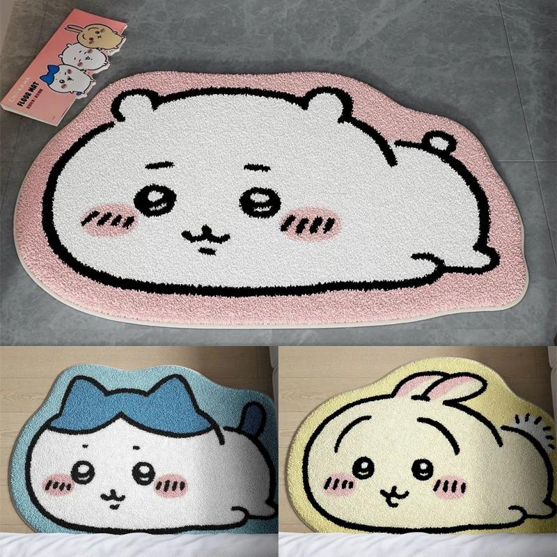Chiikawa Anime Cartoon Rug Hachiware Usagi Plush Non Slip Soft Floor Mat Bathroom Living Room Car Decorative Carpet Cushion
