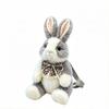 Cute Bowknot Plush Rabbit Backpack Realistic Long Fur Bunny Doll Cartoon Stuffed Animal Bag