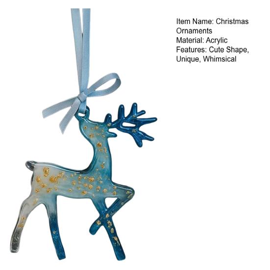 Yousheng Vánoční ozdoby sada Akrylové ozdoby sobů a sněhových vloček Nerozbitné závěsné ozdoby na stromeček pro sváteční domácí dekoraci