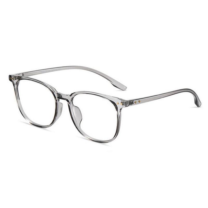 0 -0.5 -0.75 To -4.0 Anti Blue Light Transparent Gray Frame Square Myopia Glasses Rivet  Minus Degree Prescription Spectacle