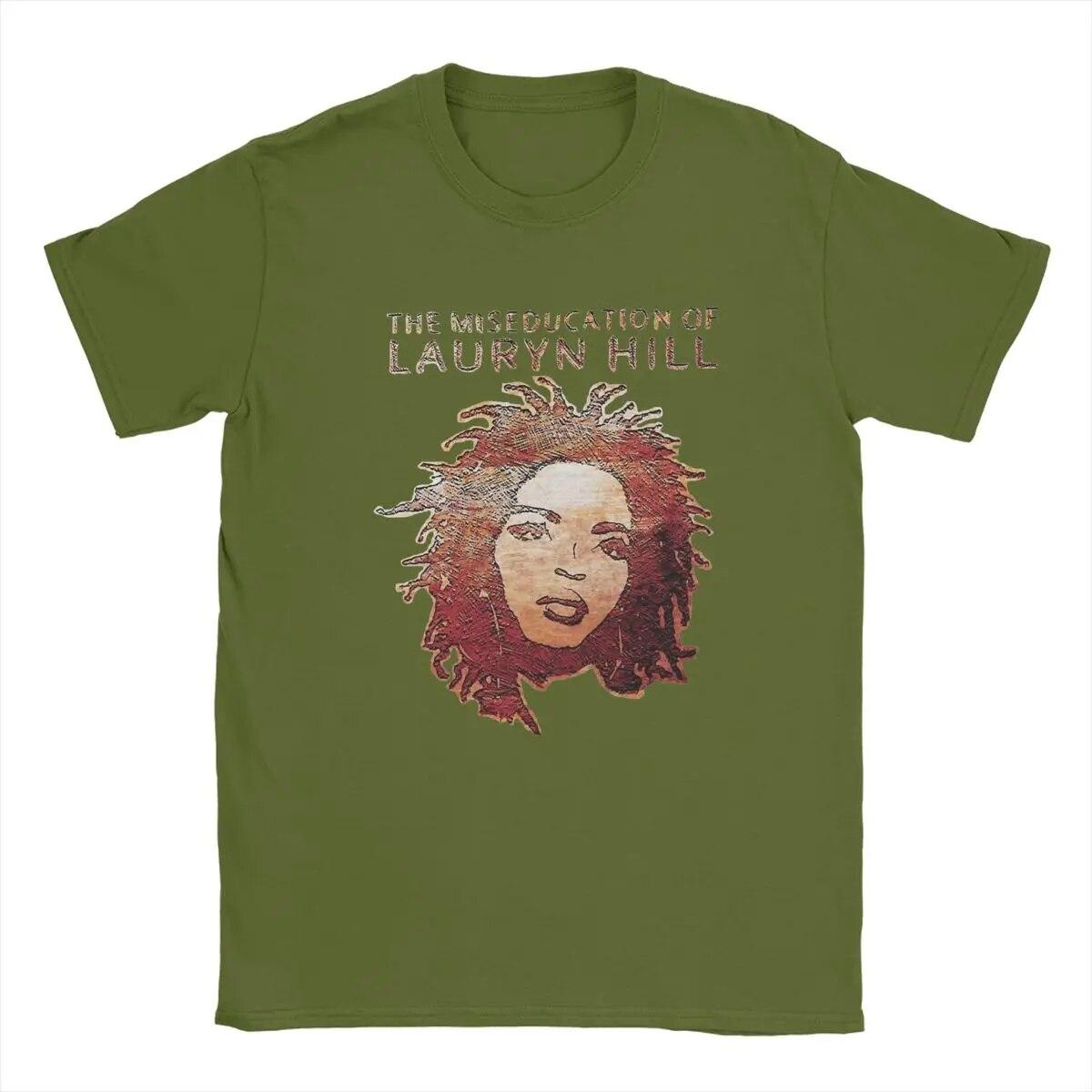 

Новинка, знаменитые футболки Lauryn Hill, унисекс, футболка из чистого хлопка с круглым вырезом, хип-хоп, Harajuku, музыкальные футболки с короткими рукавами, одежда больших размеров 4XL