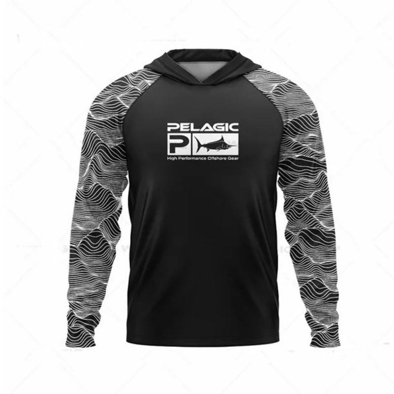 Abbigliamento da Pesca Oceanica Protezione Solare Manica Lunga Protezione UV con Cappuccio UPF50+