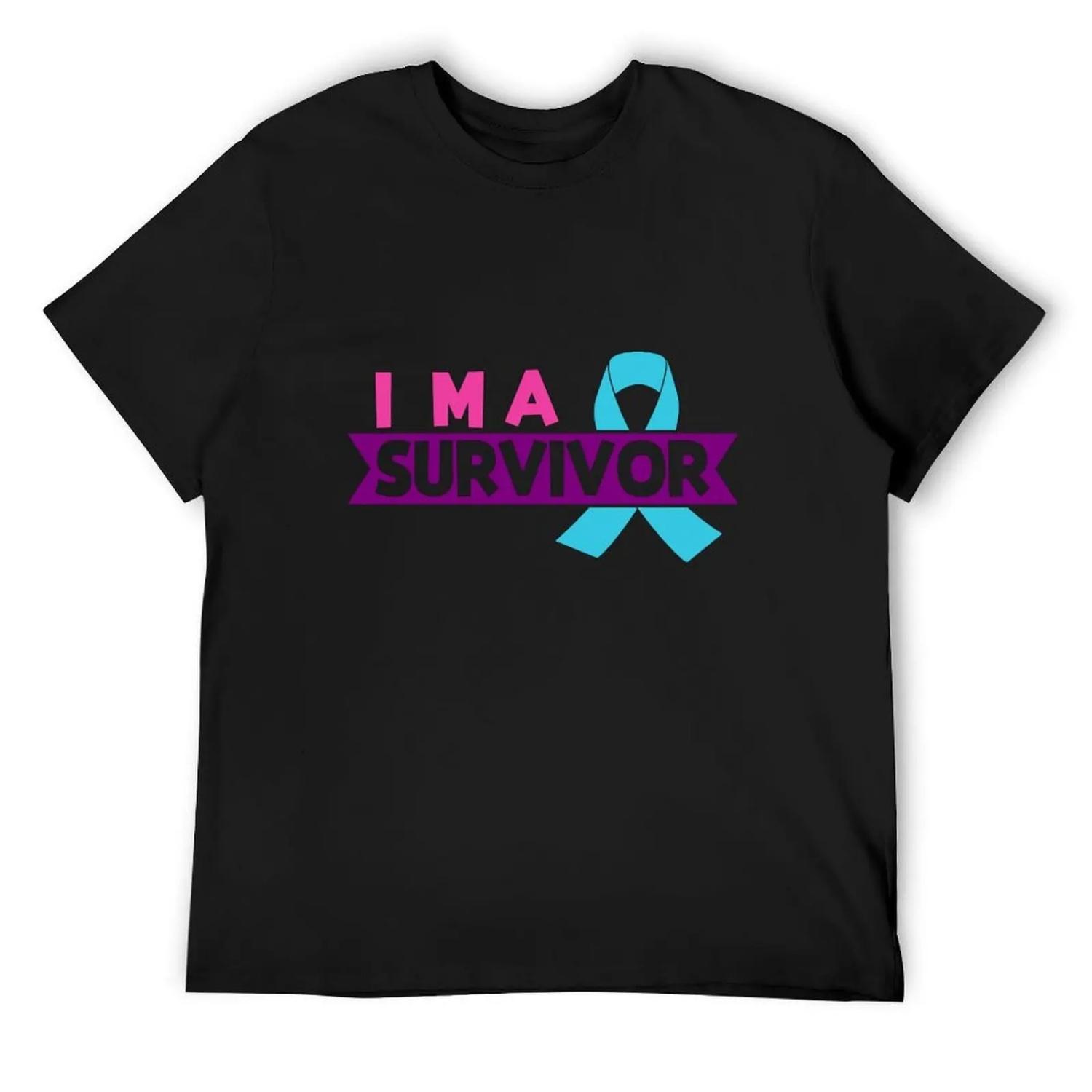 I m a Survivor Thyroid Cancer Awareness T-Shirt graphic tee shirt luxury t-shirt street wear heavy weight t shirts for men S