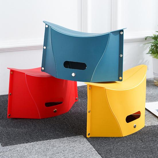 Portable Folding Stool Ultra-Thin Outdoor Plastic Camping Chair Multi-functional Shopping Handbag for Hiking