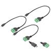 3pcs Solderless Micro USB Adapter Cable Portable USB 5 Pin Connector  for Outdoor Activities