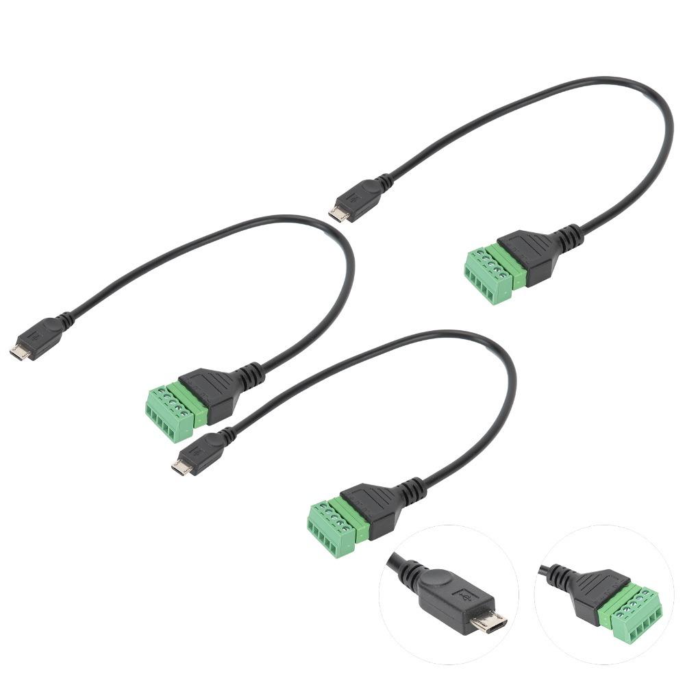 3pcs Solderless Micro USB Adapter Cable Portable USB 5 Pin Connector  for Outdoor Activities