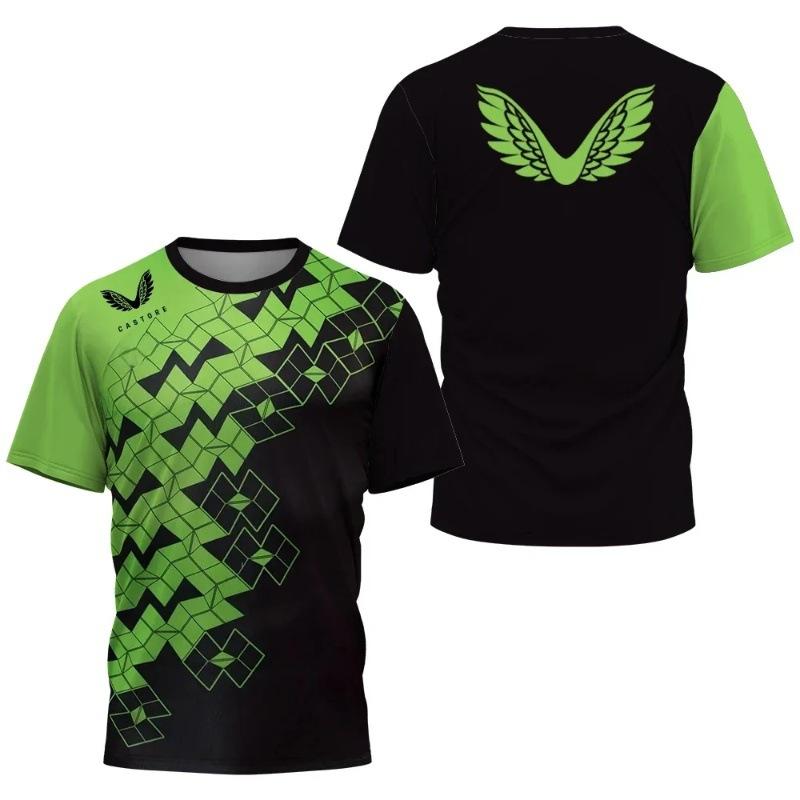 Summer Round Neck 3D Wing Pattern Print Top Camouflage Clothing Daily Exercise Training Fashionable Casual Quick Drying Short Sleeved Men's T-shirts