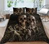 3D Black Skull Head Pattern Bedding Single Double Bed Full Size Special Skull Head Print Pillowcase and Quilt Cover 2 or 3 Comfortable Home Decoration